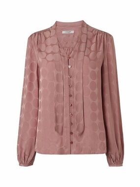 LK BENNETT • Ray Tie Neck Blouse in Pink Polka Dot